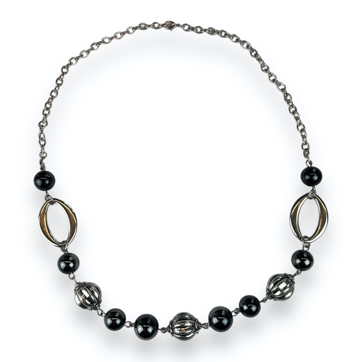 Necklace - Pearls - Silvercolored