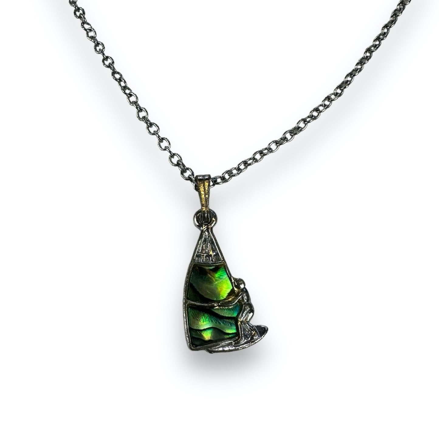 Necklace - Green Surfer - Silvercolored