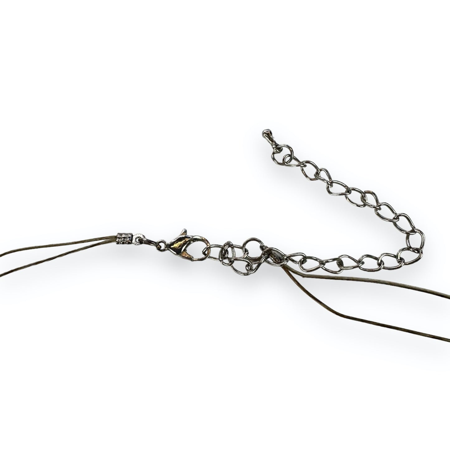 Necklace - Silvercolored - Beige