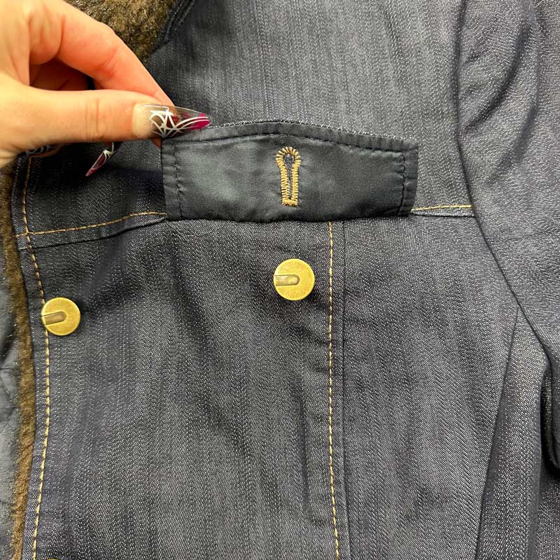Jeansjacket - Darkblue - Fake Fur Collar