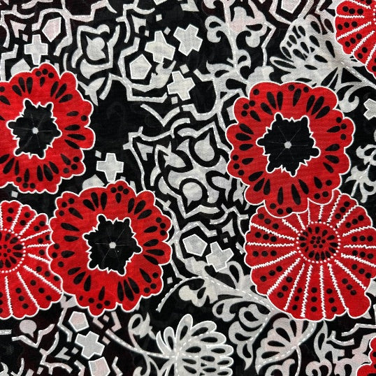 Meshtop - Red - Flowers