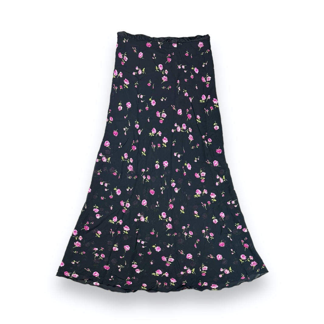 Skirt - Black - Flowers