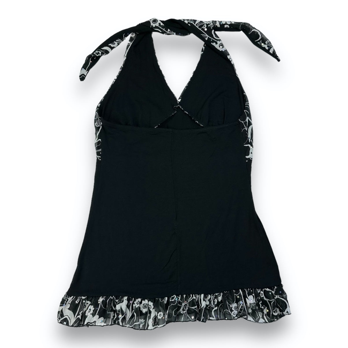 Neckholder - Black - Flowers