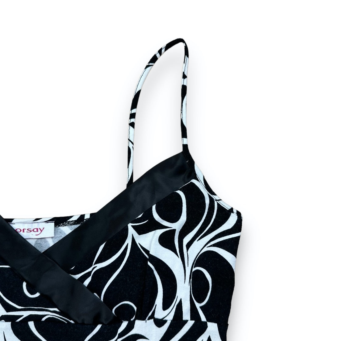 Spaghetti Strap Top - Black - White