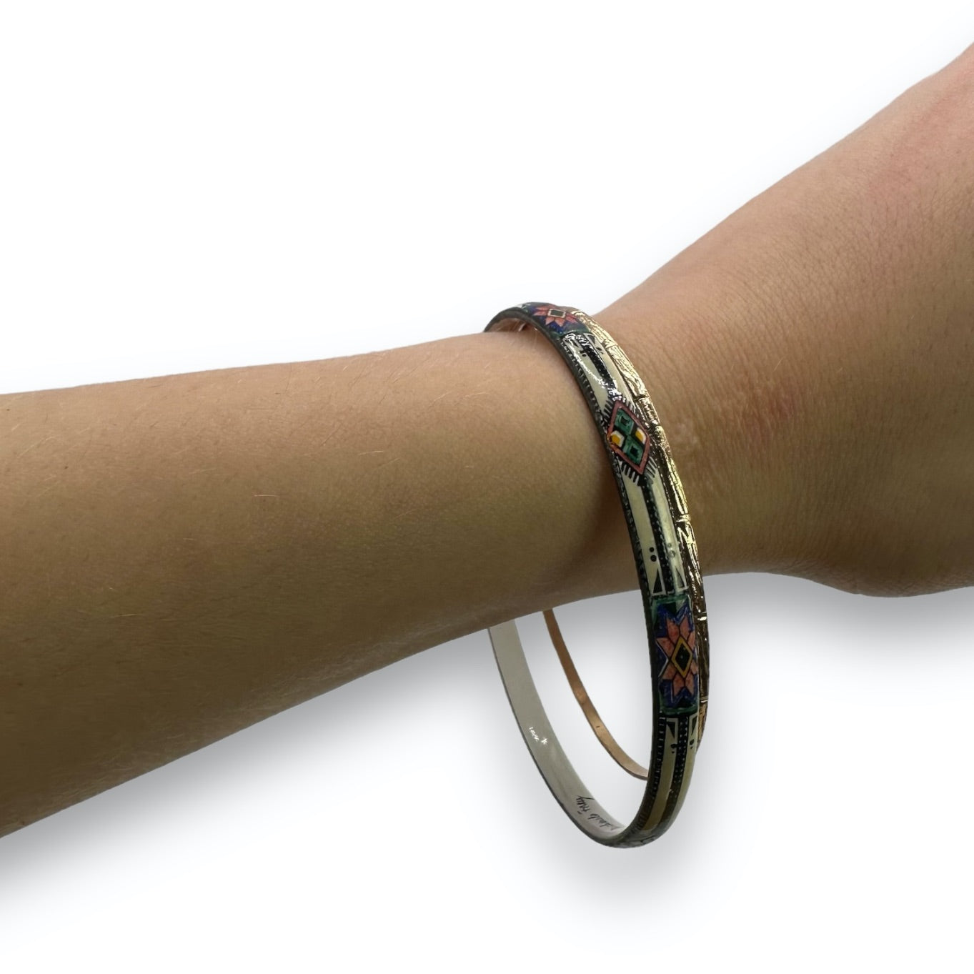 Bangles - Cream White - Goldcolored