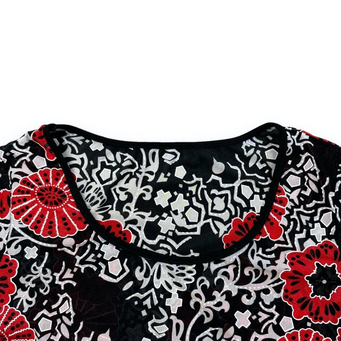 Meshtop - Red - Flowers