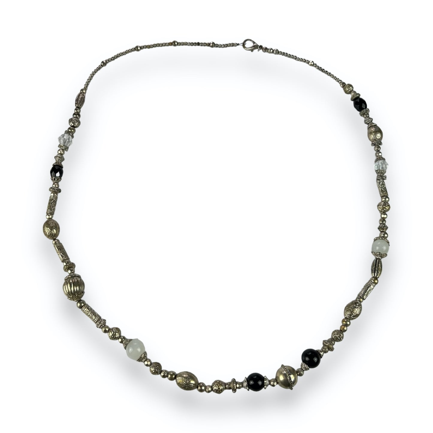 Necklace - Pearls - Silvercolored