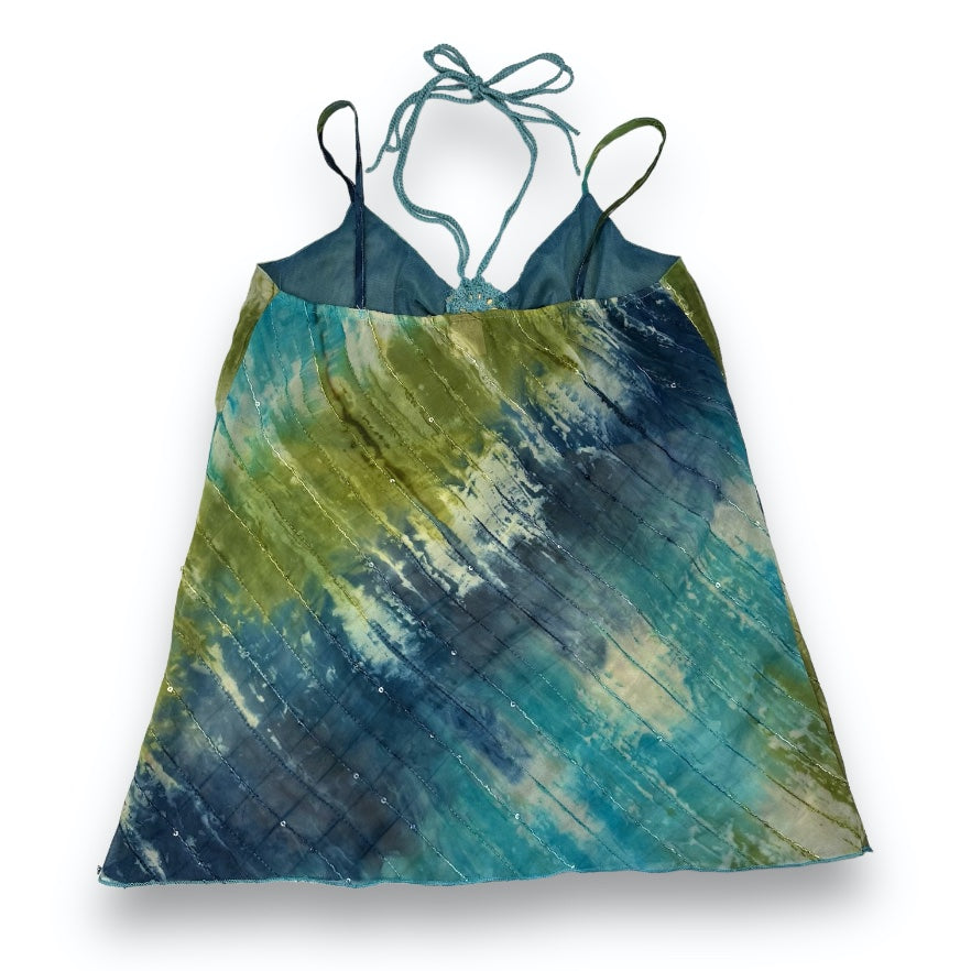 Spaghetti Strap Top - Turquoise - Lace
