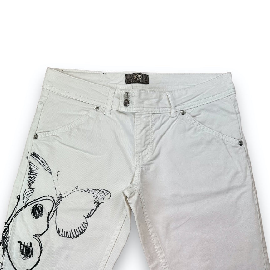 Pants - White - Butterfly