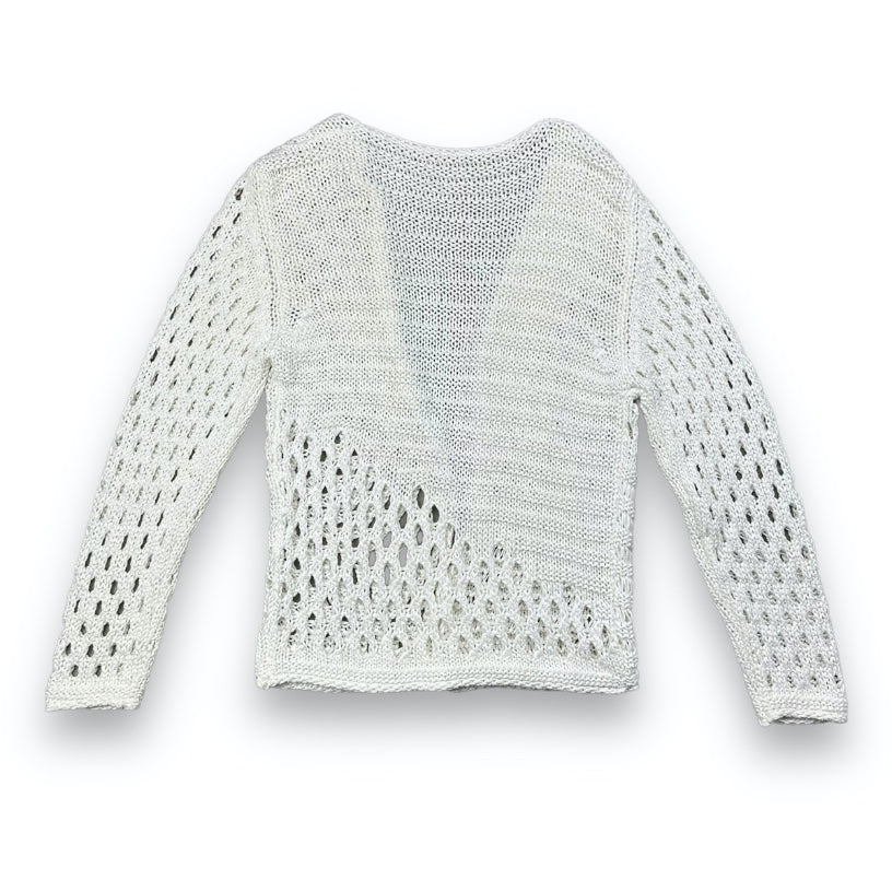 Cardigan - White - Knitted