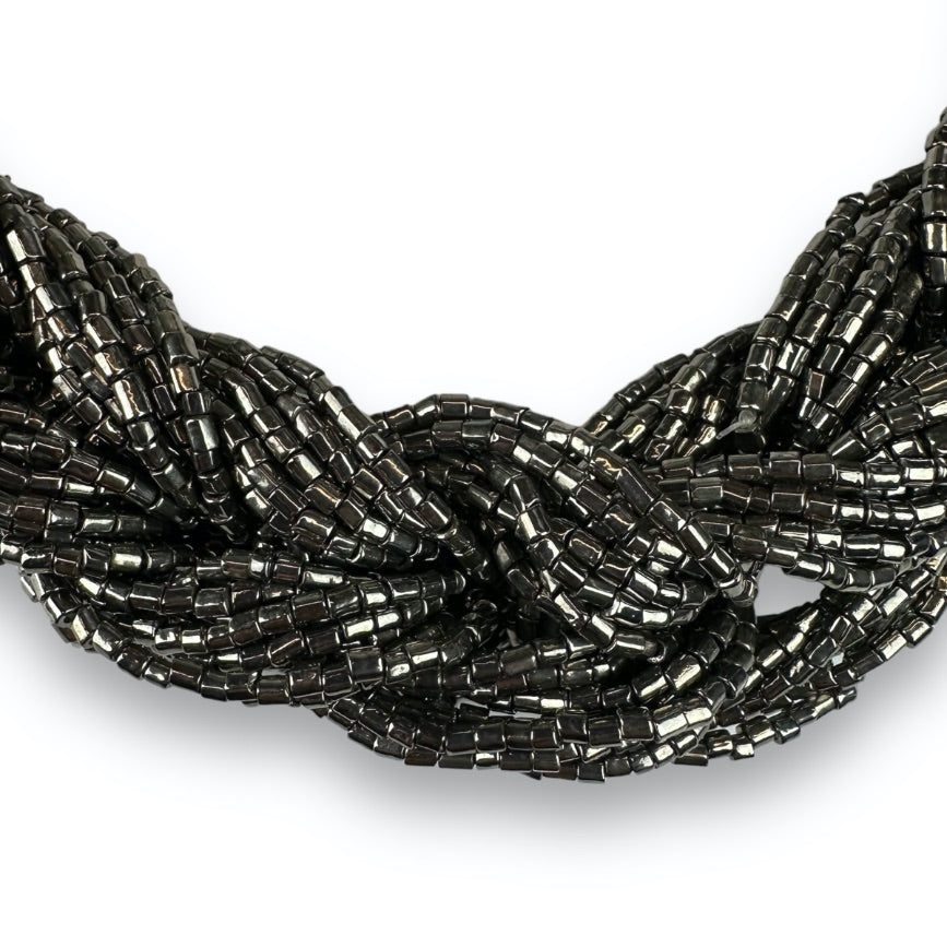 Necklace - tube beads - Silver