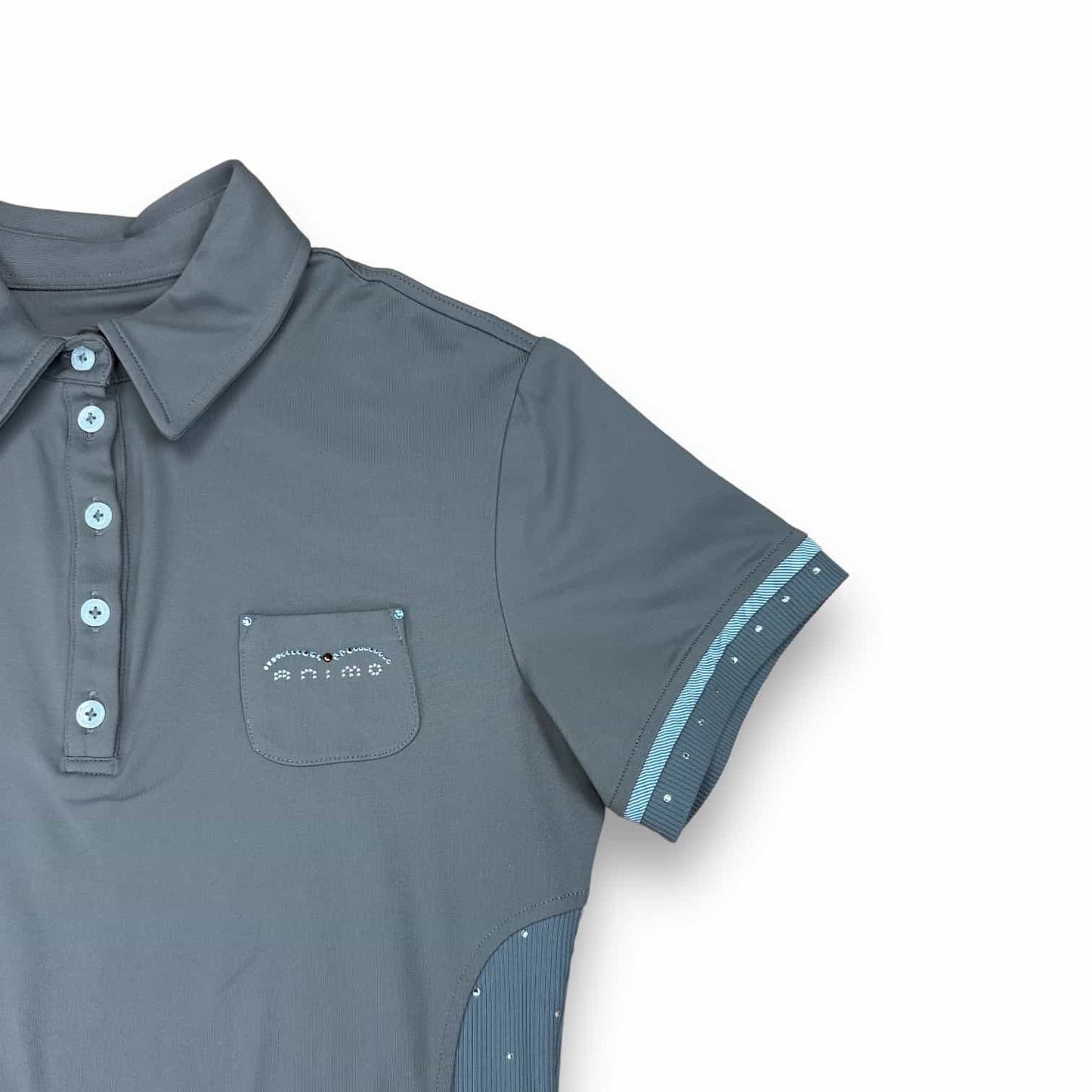 Poloshirt - Brown - Rhinestones