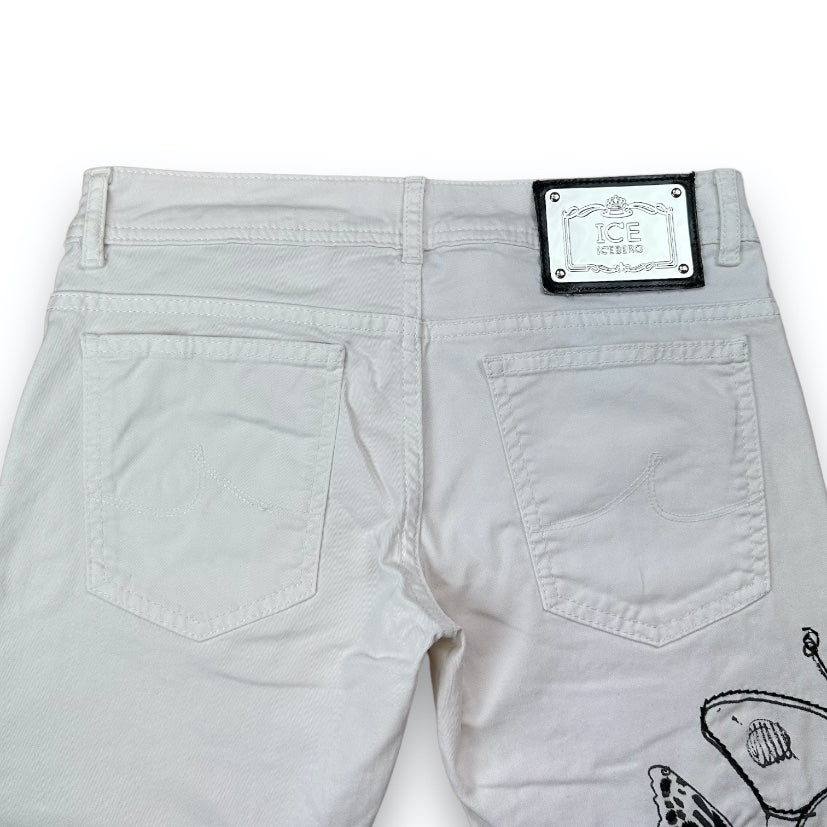 Pants - White - Butterfly
