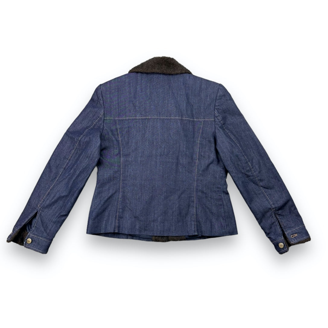 Jeansjacket - Darkblue - Fake Fur Collar