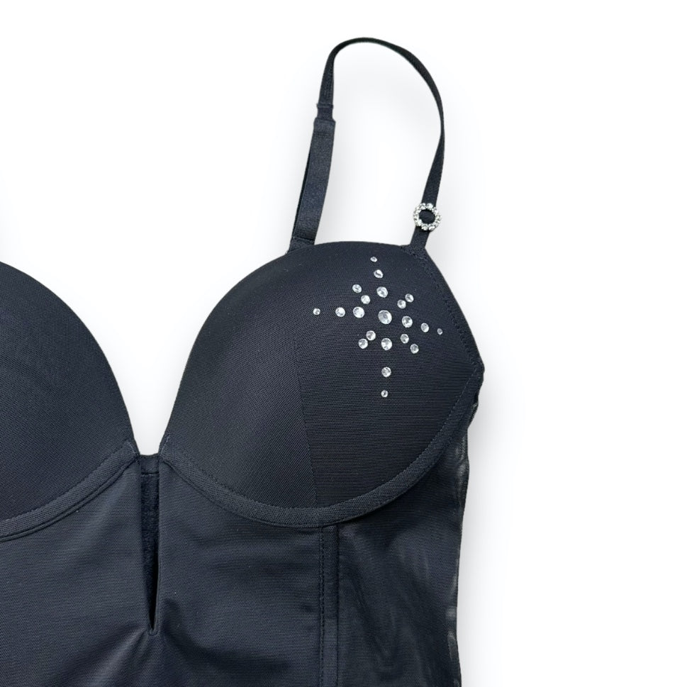 Corset - Black - Rhinestones