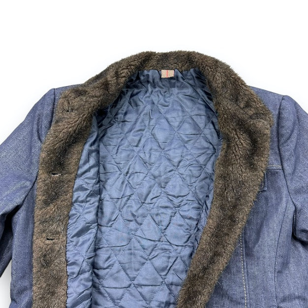 Jeansjacket - Darkblue - Fake Fur Collar