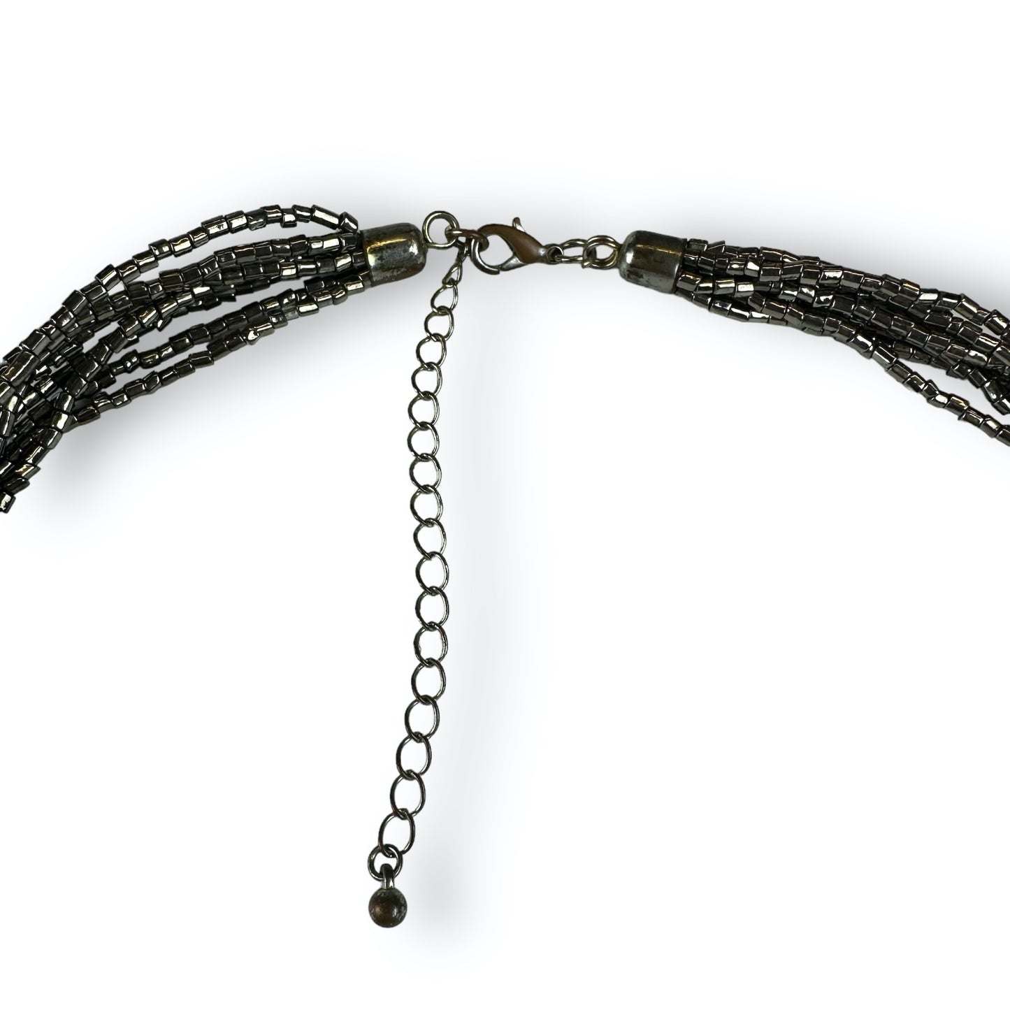Necklace - tube beads - Silver
