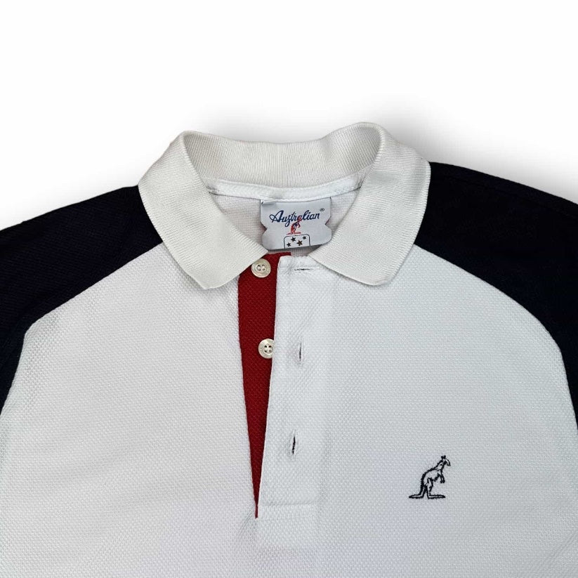 Poloshirt - White - Blue - Red