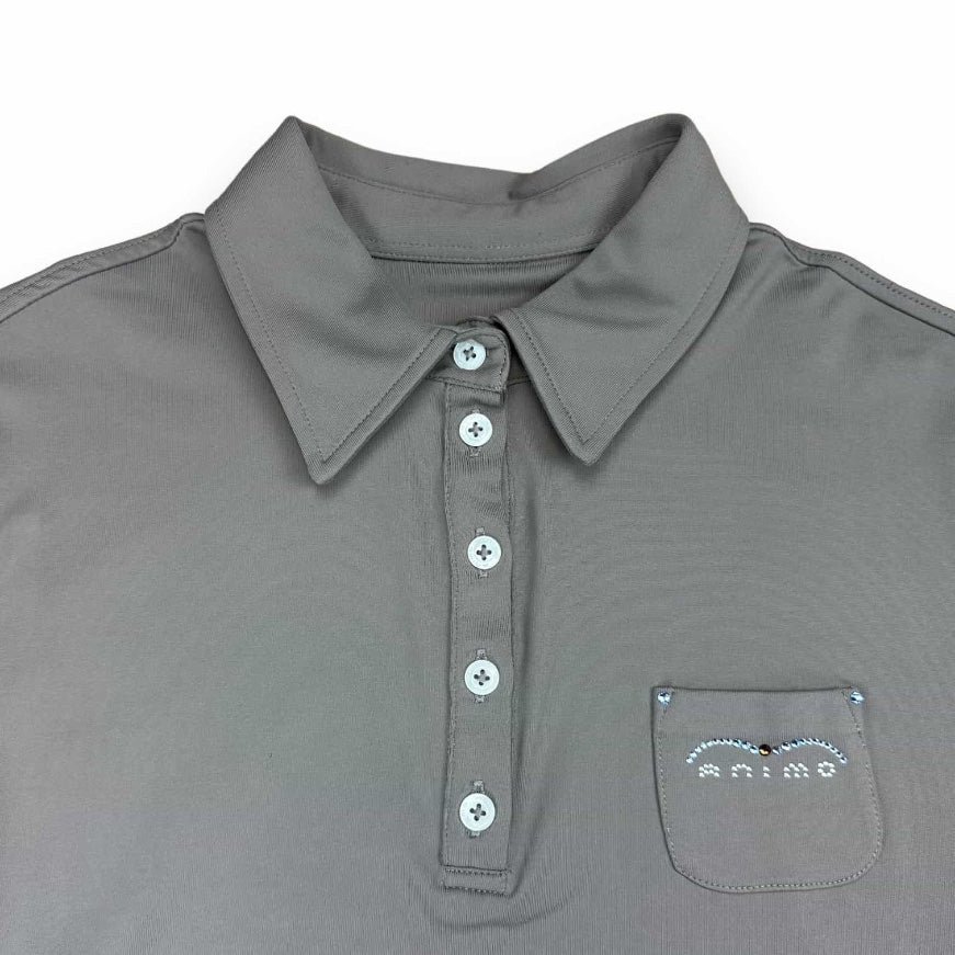 Poloshirt - Brown - Rhinestones