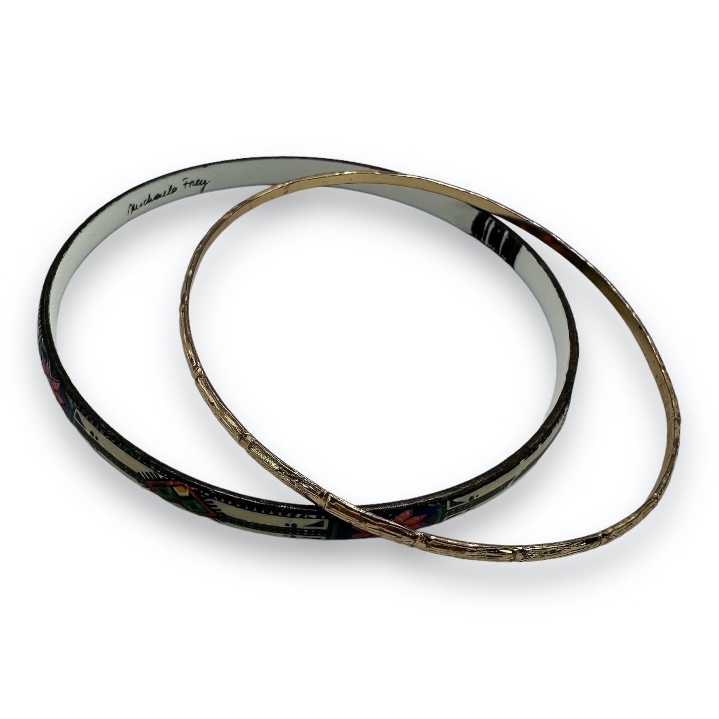 Bangles - Cream White - Goldcolored