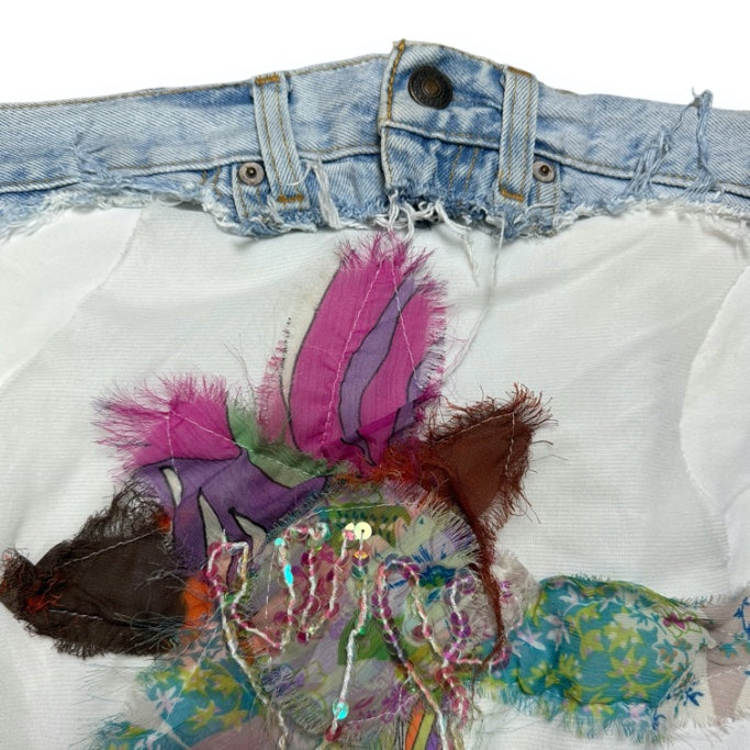 Skirt - White - Jeans Waist