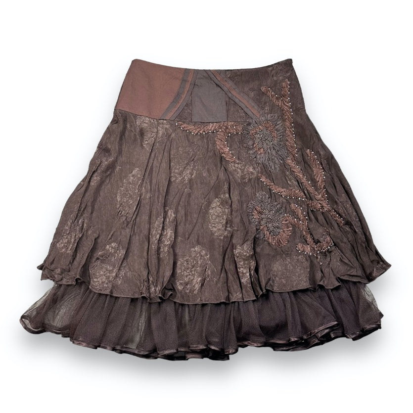 Skirt - Brown - Flowers