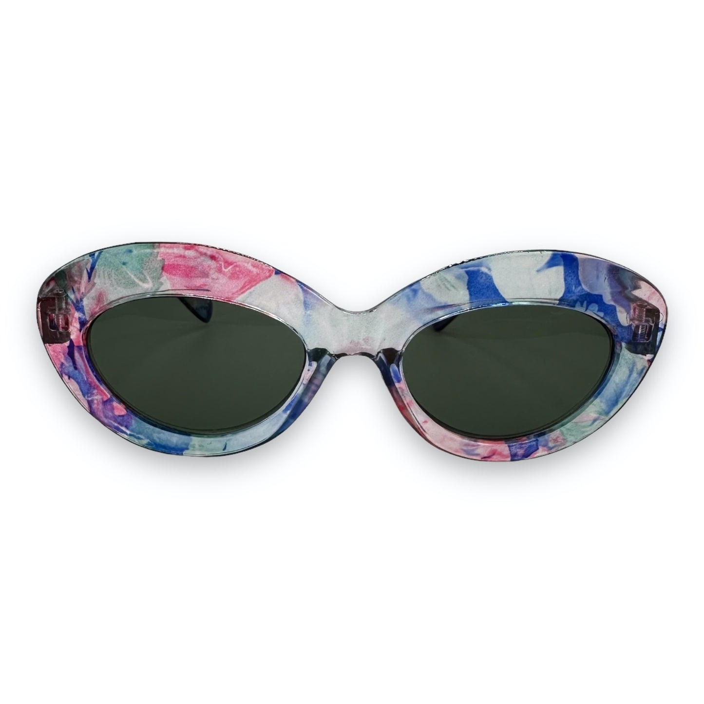 Sunglasses - Oval - Pink - Blue - 90s