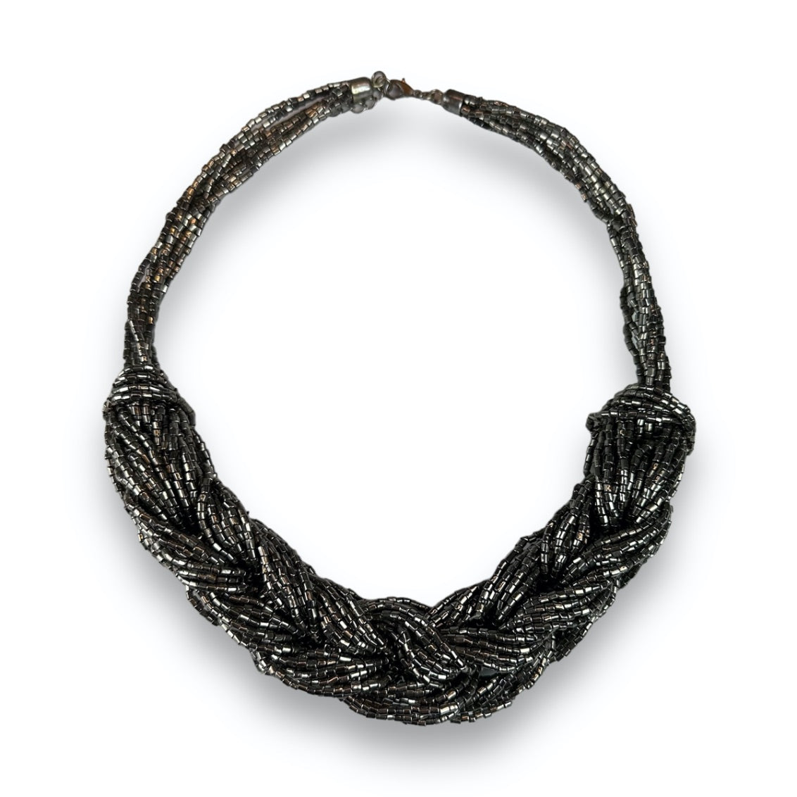 Necklace - tube beads - Silver