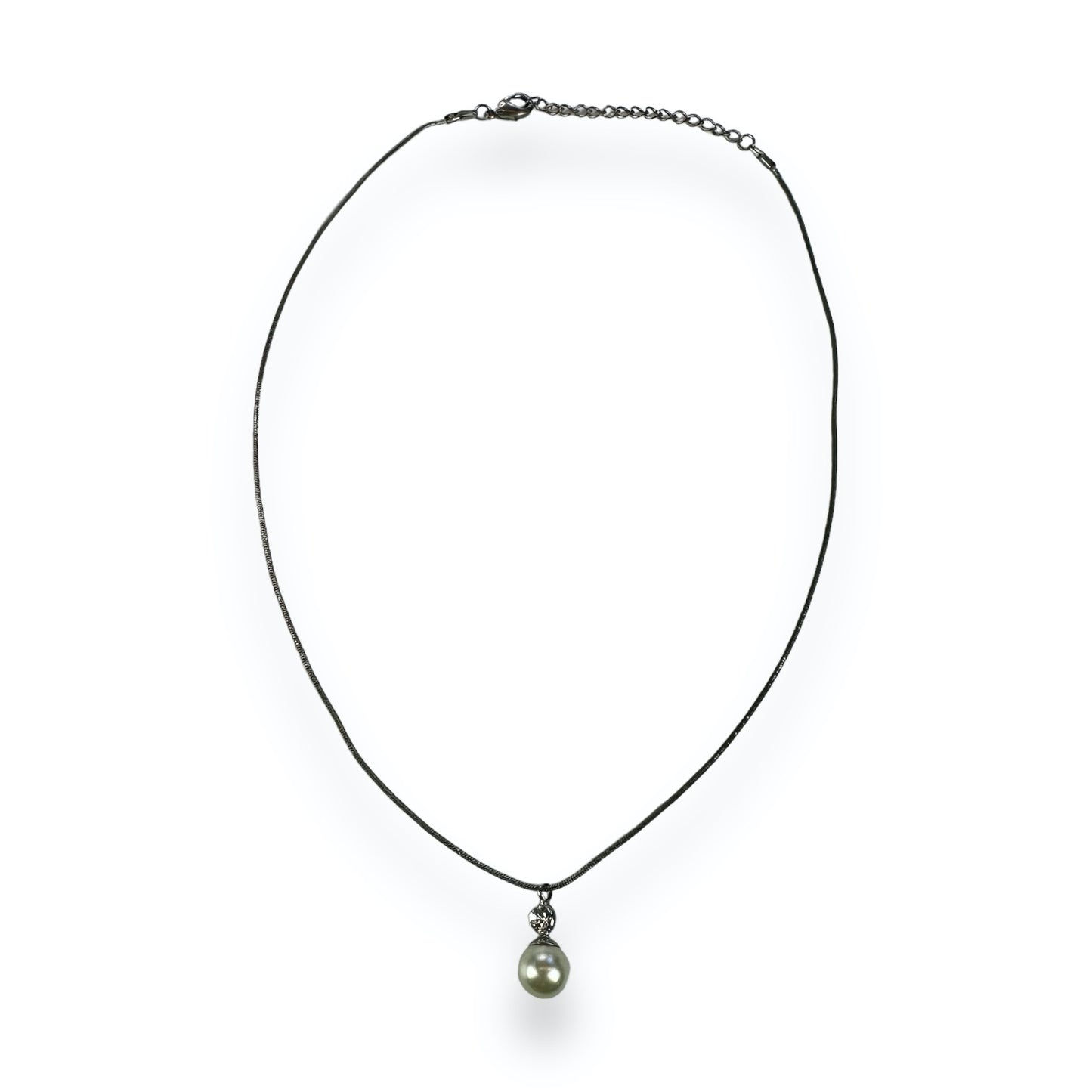 Necklace - Pearls - Silvercolored