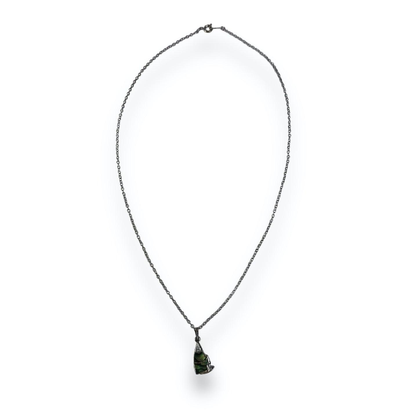 Necklace - Green Surfer - Silvercolored