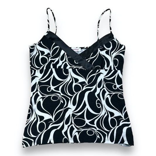 Spaghetti Strap Top - Black - White