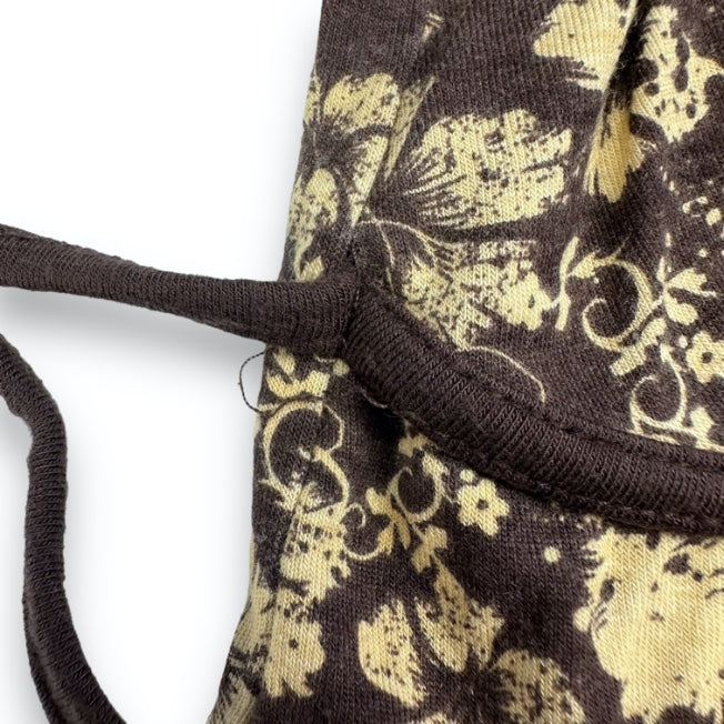 Spaghetti Strap Top - Brown - Flowers